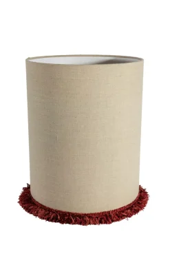 Alde & Lind Lampeskærme-Cylinder D33 Lin frans
