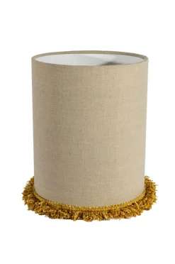 Alde & Lind Lampeskærme-Cylinder D24 Lin frans