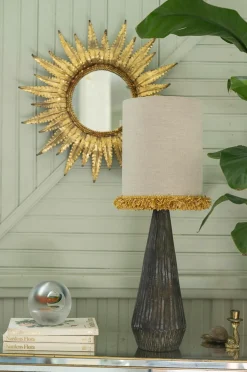 Alde & Lind Lampeskærme-Cylinder D24 Lin frans