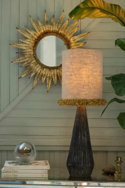 Alde & Lind Lampeskærme-Cylinder D24 Lin frans