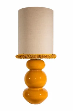 Alde & Lind Lampeskærme-Cylinder D24 Lin frans