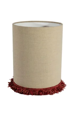 Alde & Lind Lampeskærme-Cylinder D24 Lin frans