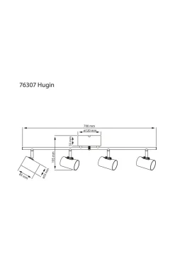 Aneta Lighting Loftlamper-Loftspot Hugin rør