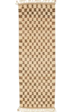 Bargi Uldtæpper-Uldtæppe Berber Chess 88x255 cm