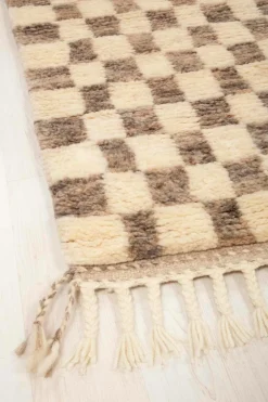 Bargi Uldtæpper-Uldtæppe Berber Chess 88x255 cm