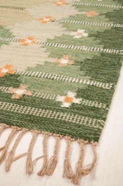 Bargi Uldtæpper-Uldtæppe Röllakan Grøn 201x305