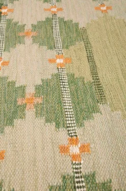 Bargi Uldtæpper-Uldtæppe Röllakan Grøn 201x305