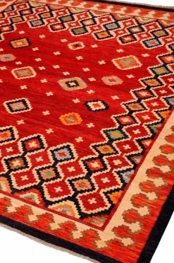 Bargi Uldtæpper|Fladvævede Tæpper-Woolcarpet Kilim Multi 256x256 cm