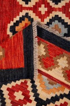 Bargi Uldtæpper|Fladvævede Tæpper-Woolcarpet Kilim Multi 256x256 cm