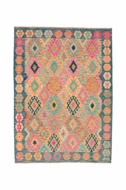 Bargi Uldtæpper|Fladvævede Tæpper-Woolcarpet Kilim 181x246 cm