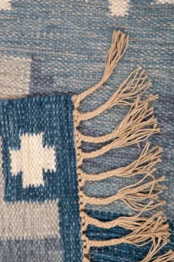 Bargi Uldtæpper-Woolcarpet Röllakan D R 307 Blue 202x303