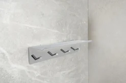 Beslag Design Badeværelsestilbehør-Base - krogskinne med hylde
