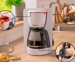 Bosch Kaffe- & Espressomaskiner-Kaffemaskine Tka2m111 Hvid 1200watt aftagelig tank