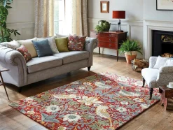 Brink & Campman Uldtæpper-Uldtæppe Strawberry Thief Crimson