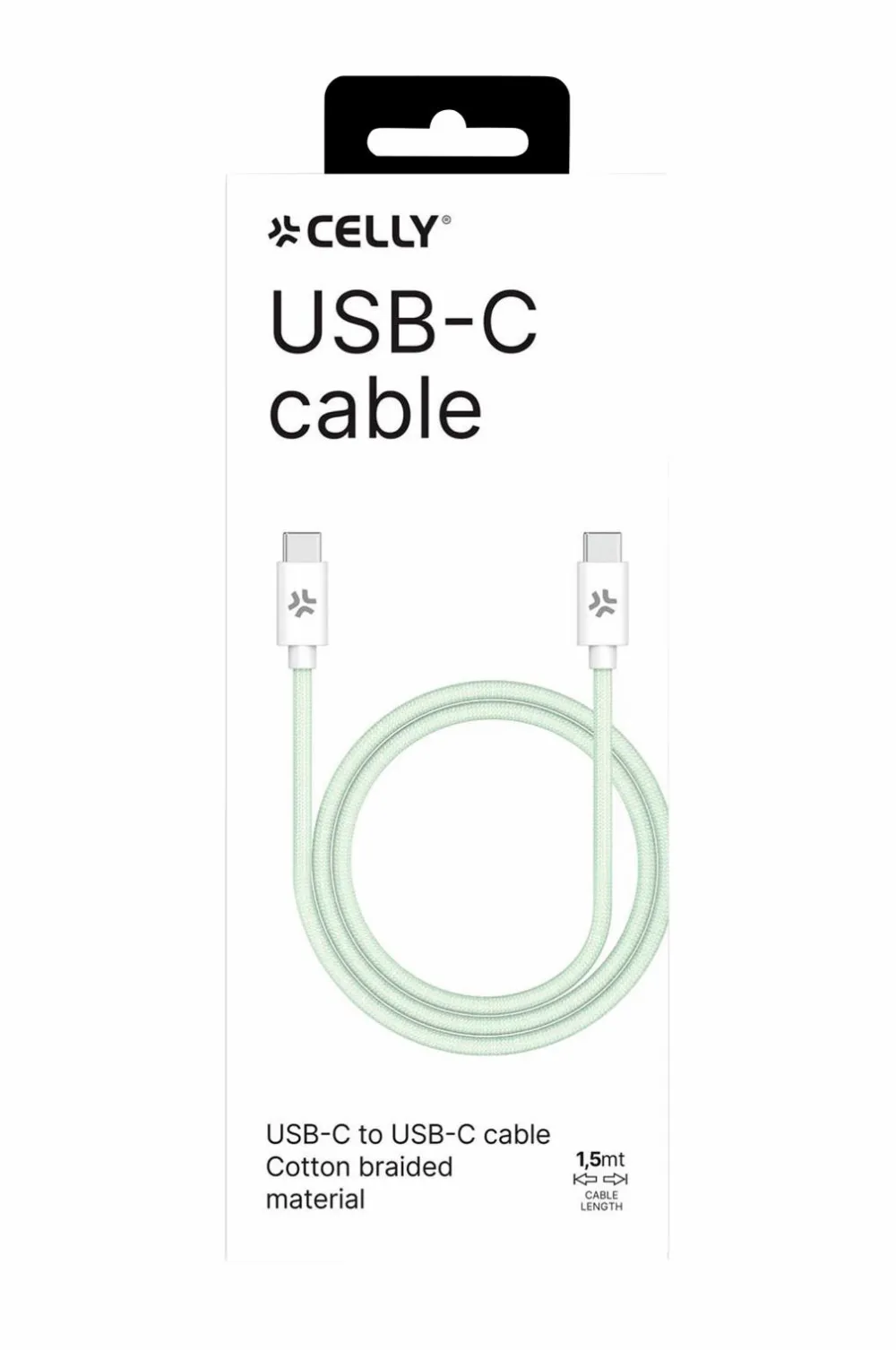 Celly Mobiltelefoner, Tablets & Tilbehør-Kabler USB-C – USB-C 60W 1,5 m