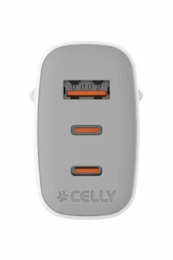 Celly Mobiltelefoner, Tablets & Tilbehør-Usb-oplader Gan 1 x Usb-a + 2 x Usb-c PD 65w