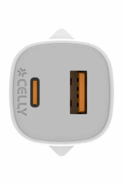 Celly Mobiltelefoner, Tablets & Tilbehør-Usb-oplader Gan 1 x Usb-a + 1 x Usb-c PD 25w