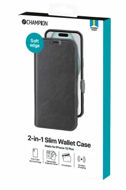 Champion Nordic Mobiltelefoner, Tablets & Tilbehør-Mobilcover/tegnebog 2-in-1 Slim Wallet iPhone 15 Plus