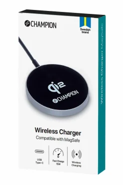 Champion Nordic Mobiltelefoner, Tablets & Tilbehør-Trådløs oplader Qi2