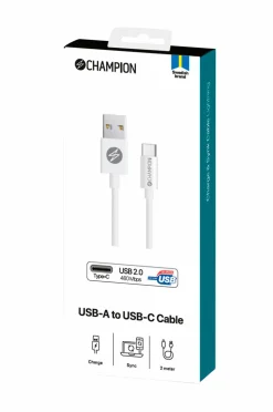 Champion Nordic Mobiltelefoner, Tablets & Tilbehør-USB kabel USB-A to USB-C 2 m