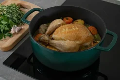 Combekk Pander & Gryder-Støbejernsgryde 28 cm Holly Green med guldknop