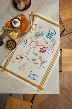 Coucke Køkkentekstiler-Køkkenhåndklæde L'Apero Dinatoire 50x75
