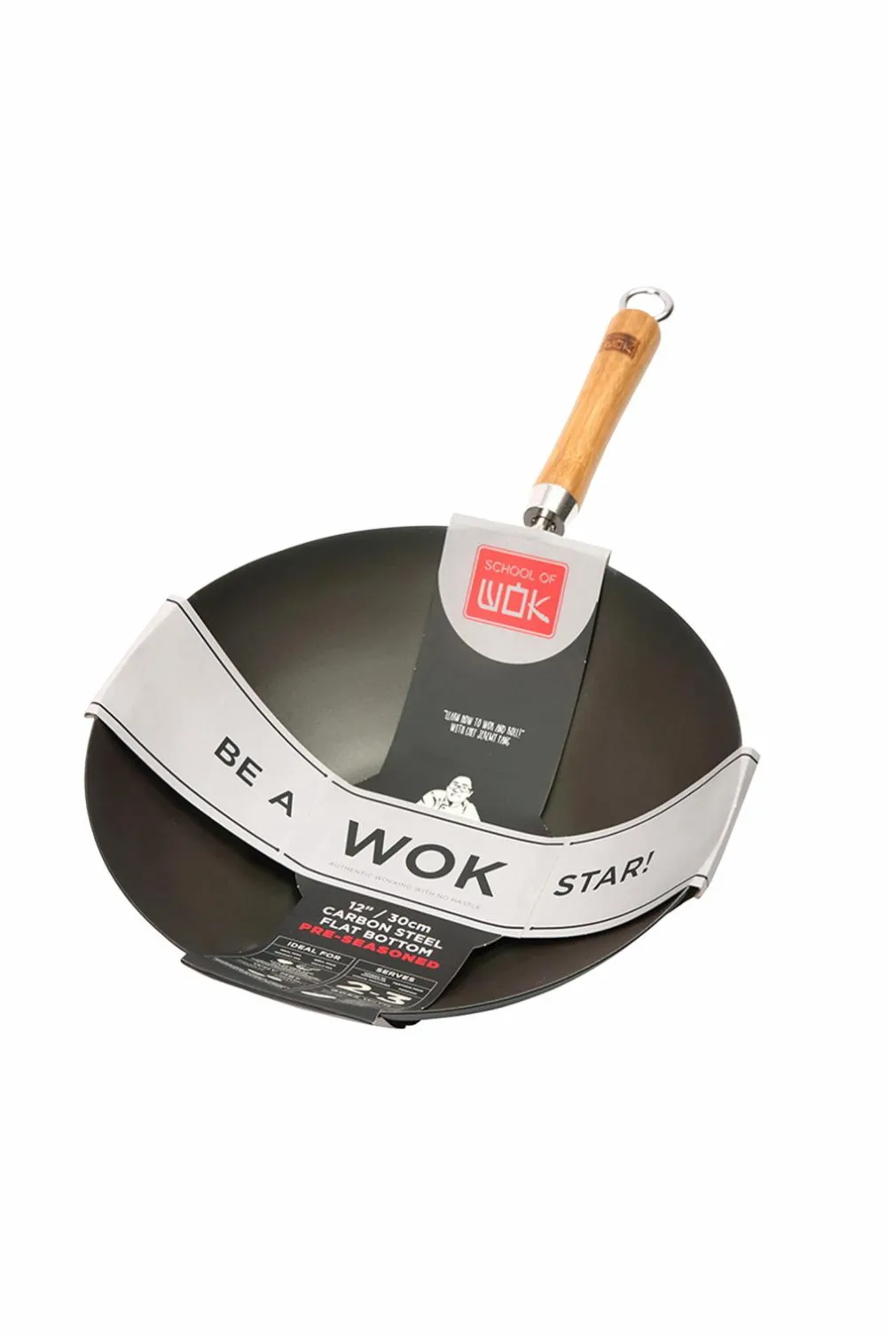 Dexam Pander & Gryder-Wok Wok Star Pre-Seasoned 30 cm med bambushåndtag