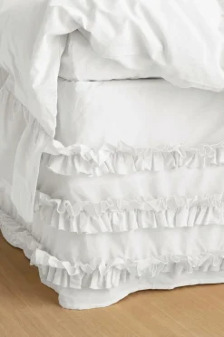 Ellos Sengekapper-Sengekappe Juliette Curve Frill i vasket bomuld 60 cm