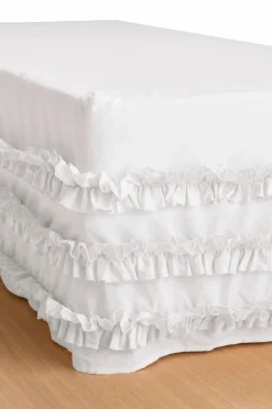 Ellos Sengekapper-Sengekappe Juliette Curve Frill i vasket bomuld 60 cm