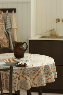 Ellos Borddækning & Servering|Bordtekstiler-Home Dug Duk Elly Tile i genanvendt halvlinned Ø 150 cm