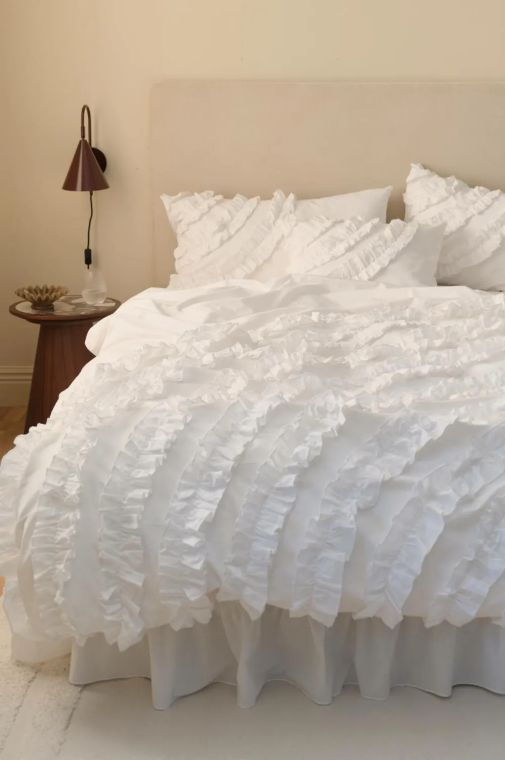 Ellos Dynebetræk-Home Dynebetræk Juliette Curve Frill i vasket bomuld 2 dele