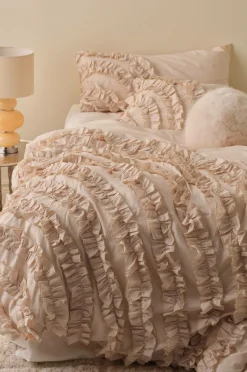 Ellos Dynebetræk-Home Dynebetræk Juliette Curve Frill i vasket bomuld 2 dele