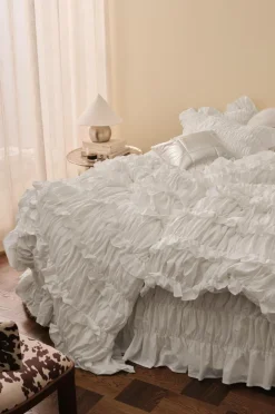 Ellos Dynebetræk|Sengesæt-Home Dynebetræk Juliette Elastic Frill i vasket bomuld 2 dele