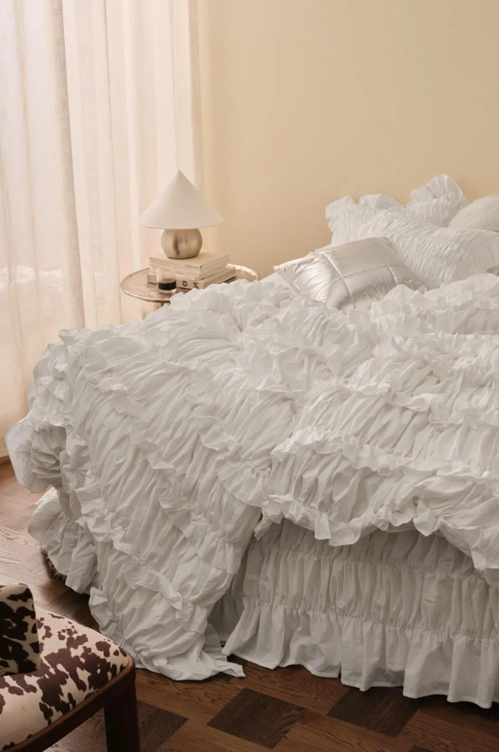 Ellos Dynebetræk|Sengesæt-Home Dynebetræk Juliette Elastic Frill i vasket bomuld 2 dele