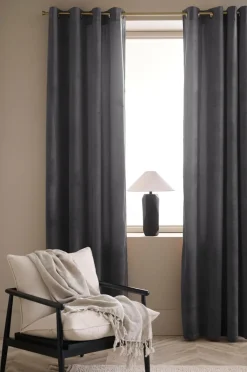 Ellos Julegardiner|Gardiner Med Sejlring-Home Gardinlængde med sejlringe Nora i velour, 2-pak