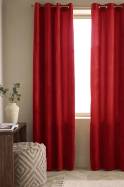 Ellos Julegardiner|Gardiner Med Sejlring-Home Gardinlængde med sejlringe Nora i velour, 2-pak