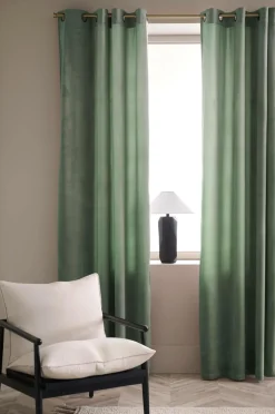 Ellos Julegardiner|Gardiner Med Sejlring-Home Gardinlængde med sejlringe Nora i velour, 2-pak