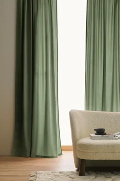 Ellos Persienner|Velourgardiner-Home Gardinlængde med multibånd Nora i velour, 2-pak