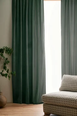 Ellos Velourgardiner-Home Gardinlængde med multibånd Nora i velour, 2-pak