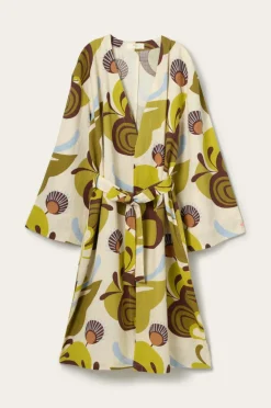 Ellos Homewear-Home Kimono Elly Retro i genanvendt halvlinned