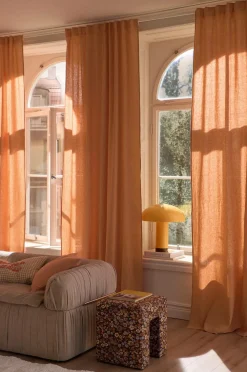 Ellos Gardinlængder Med Rynkebånd-Home Multibåndsgardin Elly i genanvendt halvlinned 2-pak