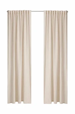Ellos Gardinlængder Med Rynkebånd-Home Multibåndsgardin Elly Thin Stripe i genanvendt halvlinned 2-pak
