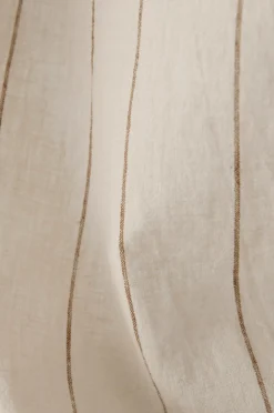 Ellos Gardinlængder Med Rynkebånd-Home Multibåndsgardin Elly Thin Stripe i genanvendt halvlinned 2-pak