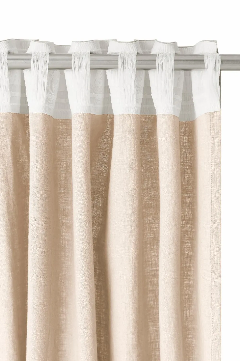 Ellos Gardinlængder Med Rynkebånd-Home Multibåndsgardin Elly Wide i genanvendt halvlinned ekstra bred 1-pak
