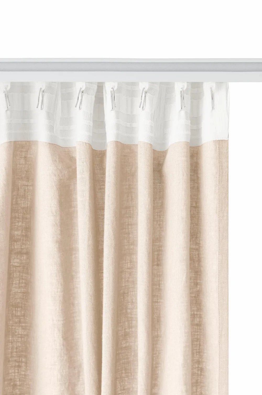 Ellos Gardinlængder Med Rynkebånd-Home Multibåndsgardin Elly Wide i genanvendt halvlinned ekstra bred 1-pak
