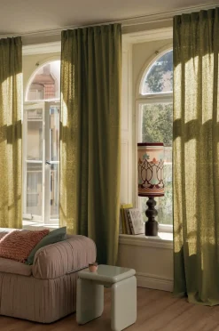 Ellos Gardinlængder Med Rynkebånd-Home Multibåndsgardin Elly i genanvendt halvlinned 2-pak