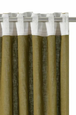 Ellos Gardinlængder Med Rynkebånd-Home Multibåndsgardin Elly i genanvendt halvlinned 2-pak