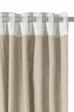 Ellos Gardinlængder Med Rynkebånd-Home Multibåndsgardin Elly i genanvendt halvlinned 2-pak