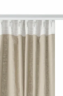 Ellos Gardinlængder Med Rynkebånd-Home Multibåndsgardin Elly i genanvendt halvlinned 2-pak