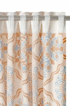 Ellos Gardinlængder Med Rynkebånd-Home Multibåndsgardin Elly Tile i genanvendt halvlinned 2-pak